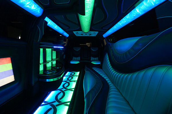 raleigh limo with colorful led lighting