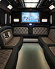 leather seats in a bus