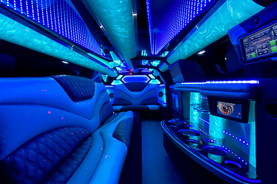 wet bar in a limousine