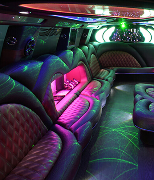 comfortable seats in a limo