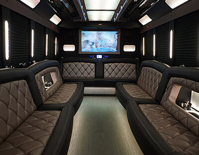 modern TV in a bus